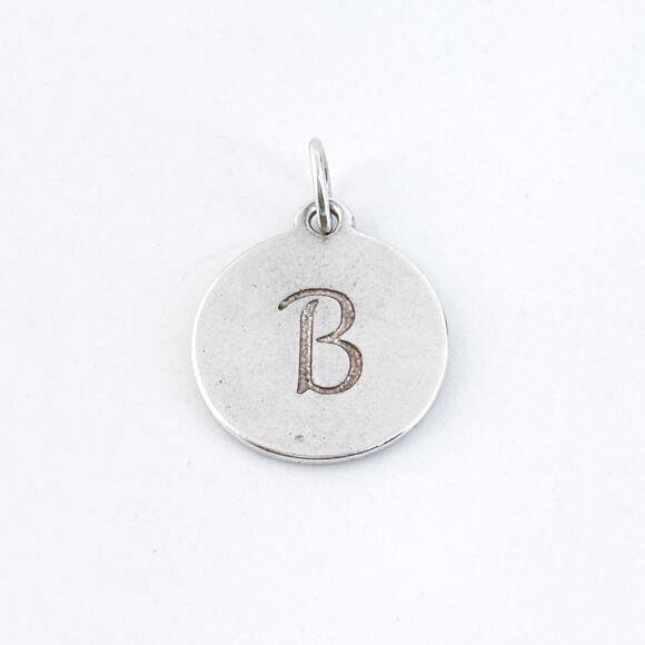 Vintage Stella & Dot Sterling Silver 925 Round Initial “B” Charm Pendant - Picture 2 of 7